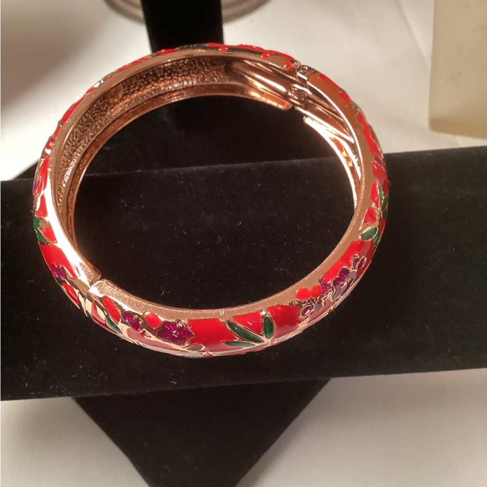 Jiu Long Xing vintage enamel bangle bracelet